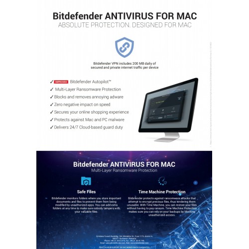 Bitdefender Antivirus for Mac 2020 | 1 Device | 3 Years | Digital (ESD/EU)
