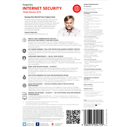 Kaspersky Internet Security 2015 | 1 Device | 1 Year | Digital (ESD/EU)