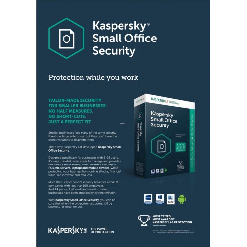 Kaspersky Small Office Security V5 | 2 Server | 20 Desktops | 1 Year | Digital (ESD/EU)