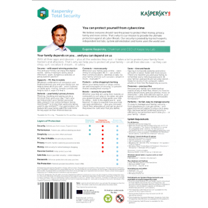 Kaspersky Total Security 2017 | 3 Devices | 1 Year | Digital (ESD/UK+EU)