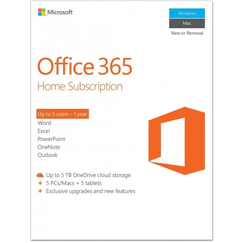 Microsoft Office 365 Home | 5 Users | 1 Year | Multilingual | Digital (ESD/EU)