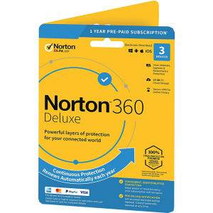 Norton 360 Deluxe | 3 Devices | 1 Year | Credit Card Required | Digital (ESD/EU)