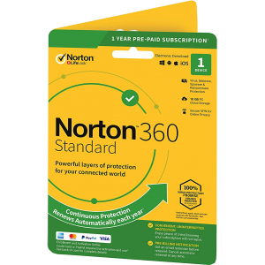 Norton 360 Standard | 1 Device | 1 Year | Credit Card Required | Digital (ESD/EU)