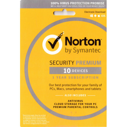 Norton Security 2019 Premium | 10 Devices | 1 Year | Digital (ESD/EU)