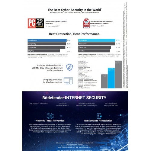 Bitdefender Internet Security 2020 | 1 Device | 3 Years | Digital (ESD/EU)