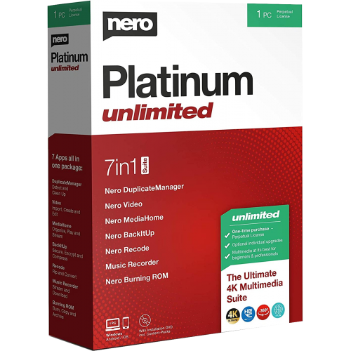 Nero Platinum Unlimited 2021 7in1 Suite | 1PC (Perpetual Licence) | Digital (ESD/EU)