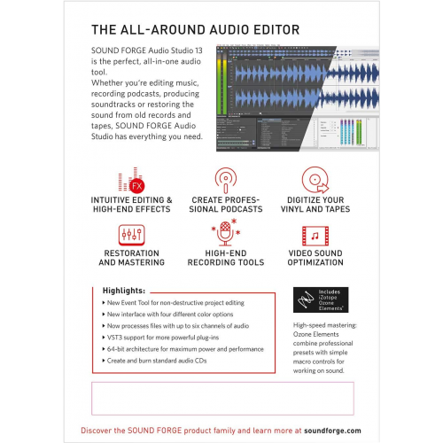 SOUND FORGE Audio Studio 13 | Digital (ESD/EU)
